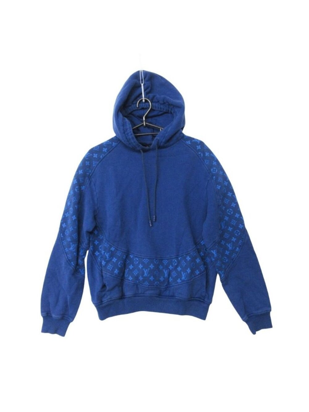 Louis Vuitton Hoodie Monogram Circle Cut Pullover Top Long Sleeve Blue